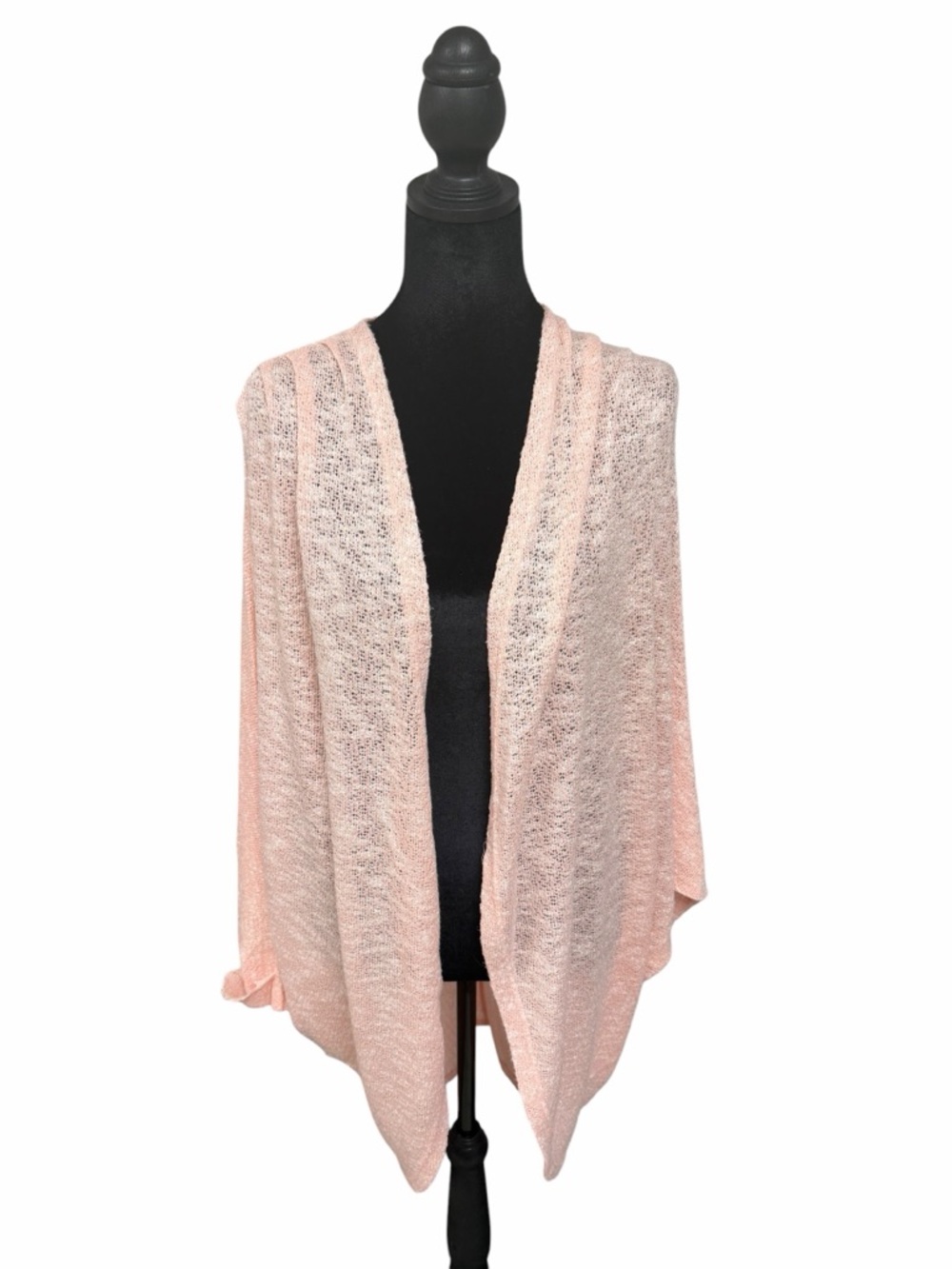 Light Pink Open-Front Women’s Knit Sweater